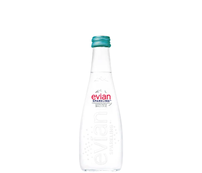 Evian 330ml Sparkling Glass
