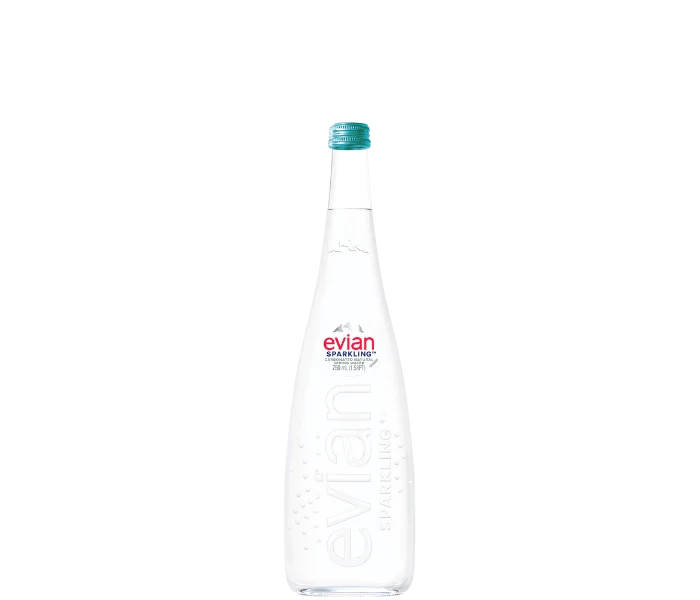 Evian 750ml Sparkling Glass