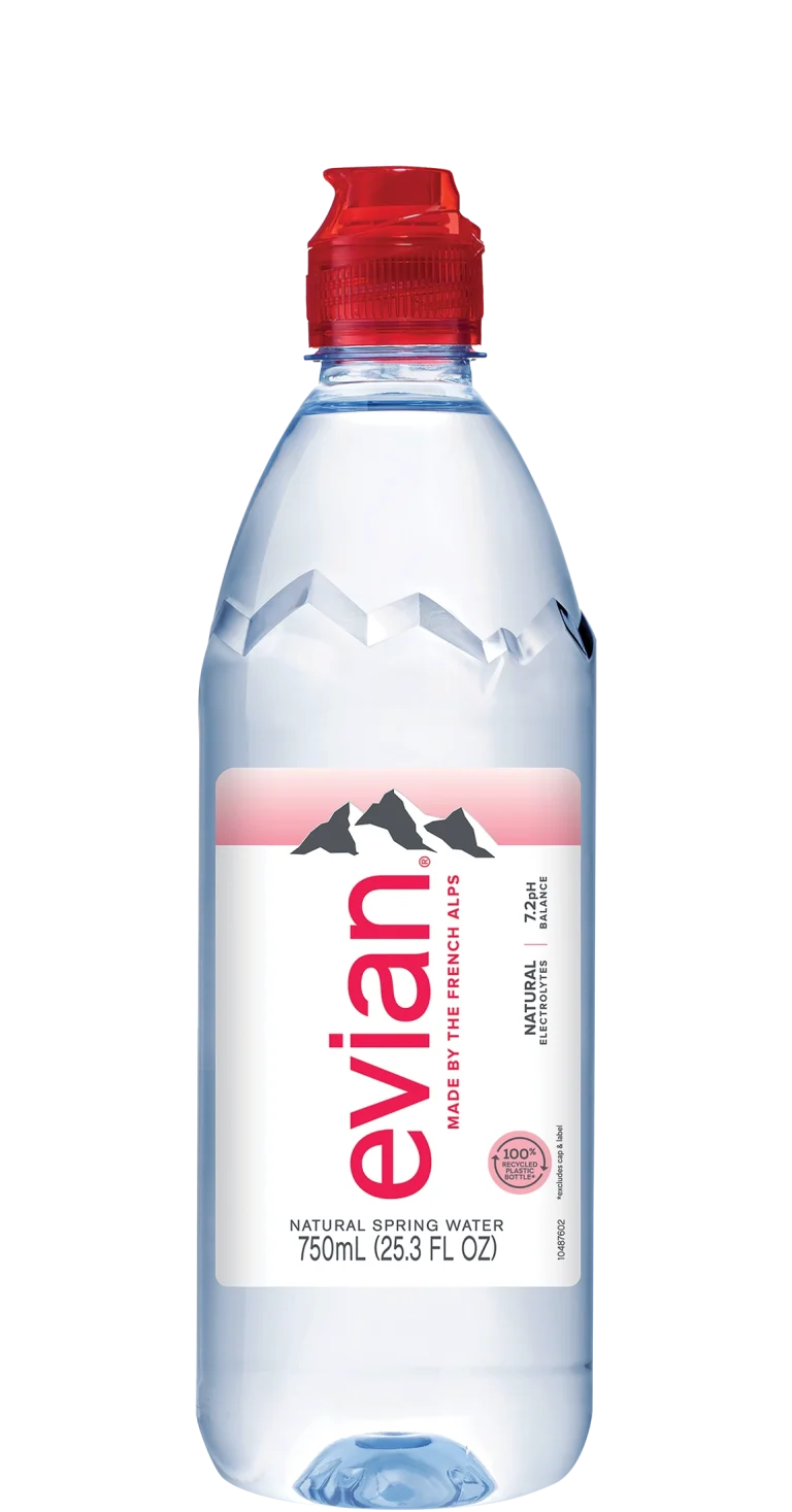 Evian 750mL Still Natural Spring Water Sport Cap